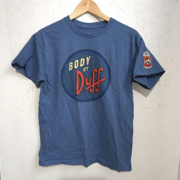 The Simpsons | Casual Blue Duff Short Sleeve Grapic Mens T Shirt - Picture 1 of 9